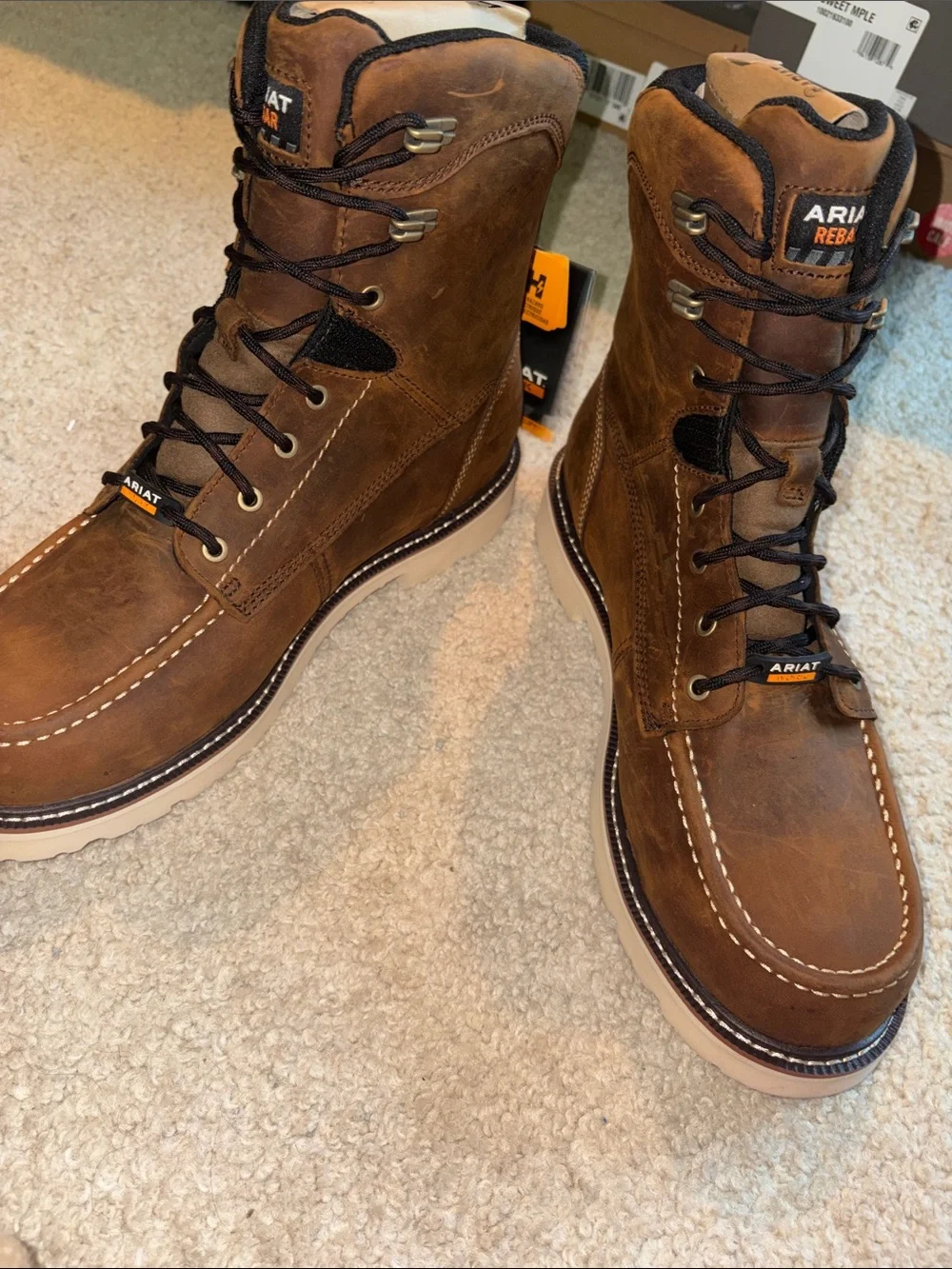 Ariat Men's Tan Brown Lace-Up Work Boots Electrical Hazard